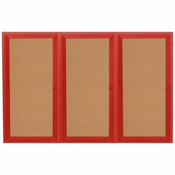 EDC1812 18in x 12in Enclosed Hinged Locking 1 Door Black Felt Message Board with Aluminum Frame, Aarco, Mfr#: 116EDC1812
